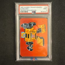 1985 Hasbro Transformers Card Bumblebee Orange Background PSA 9 picture
