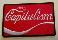 Enjoy Capitalism~Coca-Cola Coke Font~Embroidered Patch~3