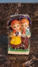 Vintage J.S. N.Y. 1973 Boy & Girl Under Umbrella Hand Painted Candle #5964 Japan picture
