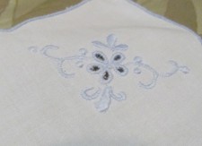 Cotton Hot Rolls Basket Liner Blue Embroidery picture