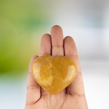 Yellow Aventurine Heart Shape Crystal Palm Stone, Polished Stone, Spiritual Gift picture