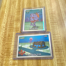 Topps SpongeBob SquarePants Chrome 2-Card Lot Priscilla Refractor + Krusty Krab  picture