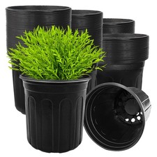 50 Pack 1 Gallon Plant Nursery Pots,Plastic Seedling Pot with Drainage Hole picture