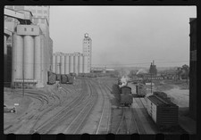Cedar Rapids Iowa 1941 Quaker Oats Plant Elevators Rail Yard Steam Locomotives picture