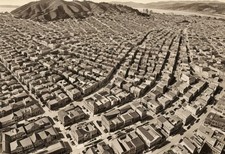 San Francisco Rebuilt City Bird's-Eye View 1910 - Antique Wall Art Print picture