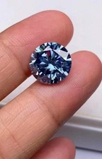 13 CT Natural Blue Color Round Cut  Loose Lab Grown CVD Diamond VVS1 Certified picture