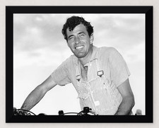 FRAMED 1953 CARROLL SHELBY CHICKEN FARMER & RACING DRIVER 11X8.5 B&W PHOTO picture