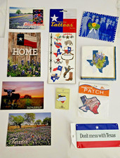 Texas Lot Of 10 Souvenir Collectible Items Postcards Pin Patch Napkins Tattoos picture