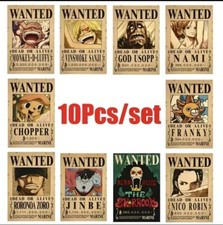 The latest version of Anime One Piece Straw Hat Pirates Wanted Posters 10 pcs picture