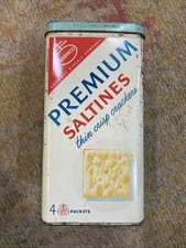 Vintage Nabisco Thin Crisp Premium Saltine Cracker Tin 1950s/60s picture