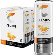 CELSIUS Sparkling Orange, Sugar Free Energy Drink, 12 Fl 12 Oz (Pack of 4) picture