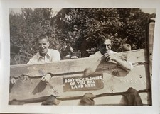 DONT PICK FLOWERS Men In Stockade Funny Vintage Photo 1930s Gay Int picture