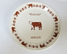 RARE Vintage Rod's Steak House China Bread Plate Williams, AZ Route 66  Hereford picture