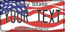 American Flag God Bless America- Personalized Novelty Plate Auto Bike Motorcycle picture