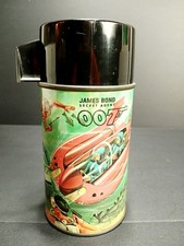 Vtg 1966 Aladdin Metal 8oz JAMES BOND 007 Thermos with stopper and cup picture