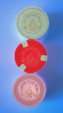 3 pcs, .10, .25, 1.00 UNITED CLUB CASINO CHIP -POKER CHIP RENO NEVADA picture