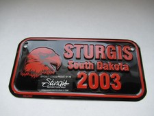 Sturgis South Dakota 2003 Eagle Motorcycle License Plate Black Orange Harley picture