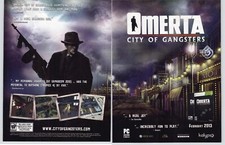 Omerta City of Gangsters PC Xbox 360 Video Game Art 2012 Print Ad/Poster  picture
