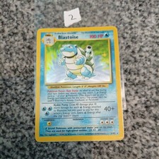 WOTC 1999 Pokemon Card TCG Base Set Blastoise 2 Holo Rare 2/102 100 HP English picture