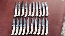 LOT of 20 Damascus Steel Hunting Folding knife, Pocket Knives with sheath (MM) picture