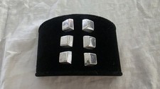 🇲🇽✨ Pre-1948 Taxco 925 Sterling Silver Modernist Cube Shank Buttons Set of... picture