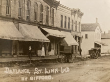 RPPC Defiance St Business Block Lima Indiana Meat Market Grocery Unposted c1910 picture
