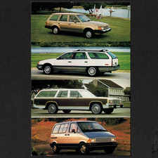 1987 Ford Station Wagons (Quad View): Dealer Promotional POSTCARD Unused VG+/Ex picture