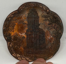 Vintage Souvenir NY City Small Metal Woolworth Building Trinket Dish picture