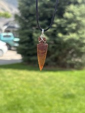 Utah Agate Arrow Head Flint Knapped Necklace Knapping Rendezvous Mountain Man￼ picture
