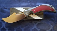 *NEW* 🔥 TWO SUN -  Folding Knife w/D2 Blade & Ti/Red Micarta Handle   (TS208) picture
