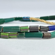 Chevron Tubes Venetian Green Trade Beads picture
