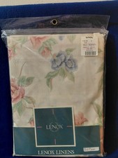 NIP Vtg. Lenox Linens tablecloth - cream background - pink/blue floral - 62 x 86 picture