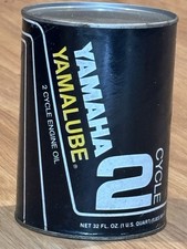 Vintage NOS Yamaha Yamalube 2 Cycle Stroke 1 Quart Oil Cycle RARE Black Can FULL picture