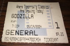 GOJIRA US PREMIERE run ticket stub GODZILLA CULT picture