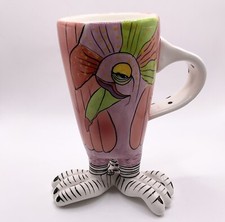 2009 Blue Sky Flatworms Whimsical 3 Footed Tropical Bird Mug picture