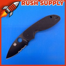 New Spyderco Efficient Knife Combo Edge Blade Black G-10 Handle - C216GPSBBK picture
