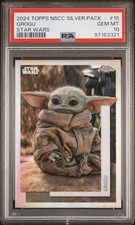 2024 TOPPS NSCC STAR WARS SILVER PACK GROGU #15 PSA 10 picture