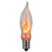 (6) Six C7 Flicker Flame Light Bulbs, Christmas, Candles, Halloween NEW picture