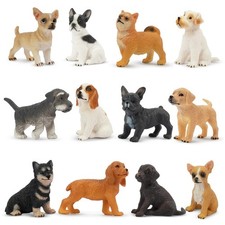 Toymany 12-Piece Mini Dog Figurine Set Realistic Collectible Statue Home Decor picture
