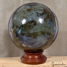 9.19 LB Natural Labradorite Quartz Crystal Sphere Energy Healing Stone Ball 5.5