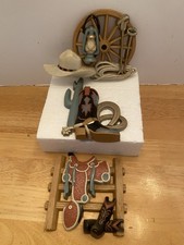 Vtg. Burwood / Home Interior Southwestern/ Cowboy Wall Plaques, Lot Of 3 picture