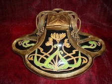 Art Deco Style Inkwell Flower Art Nouveau Style Porcelain Bronze Ceramic picture