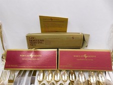 55 Pc Barclay & Geneve GOLDEN ST MORITZ 24K Gold Plate Flatware Hostess Set NEW picture