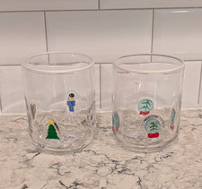 New 2 Anthropologie Icon Juice Glasses Holiday Christmas Nesting with Grace picture