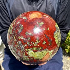 10.54LB Natural dragon blood stone quartz sphere crystal ball reiki healing picture