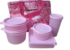 Tupperware Go Pink Lunch With Tumbler & Bag Special Gift Set For Mother picture