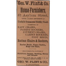 Geo. W. Flint & Co House Furnishers 6 Asylum St 1886 Hartford CT Ad AB8-HT1 picture