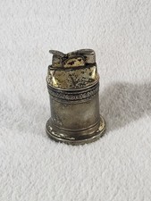 Vintage Evans Table Lighter USA Silver Tone Plated Cylindrical Untested picture