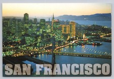 Postcard An aerial view of San Francisco at dusk  Bay Bridge picture