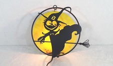 Halloween Witch Full Moon Shadow Lamp Light Decor Vintage Trendmasters 2001 picture